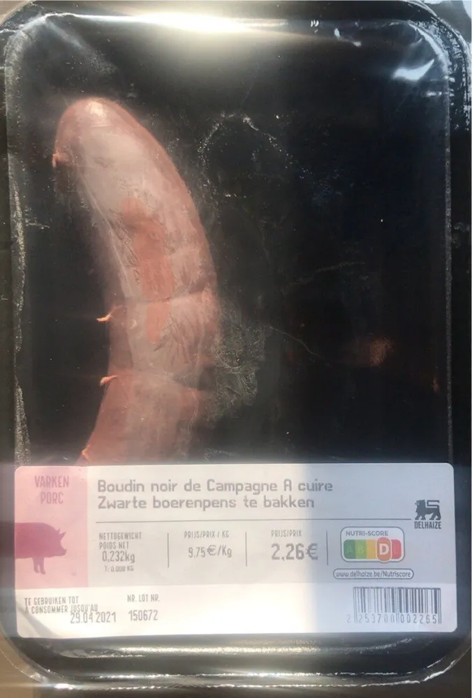 Boudin noir de Campagne A cuire