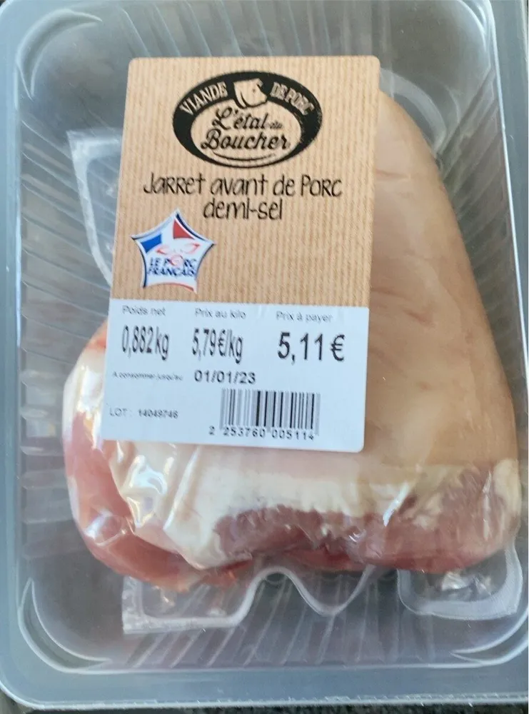 Jarret de porc demi-sel