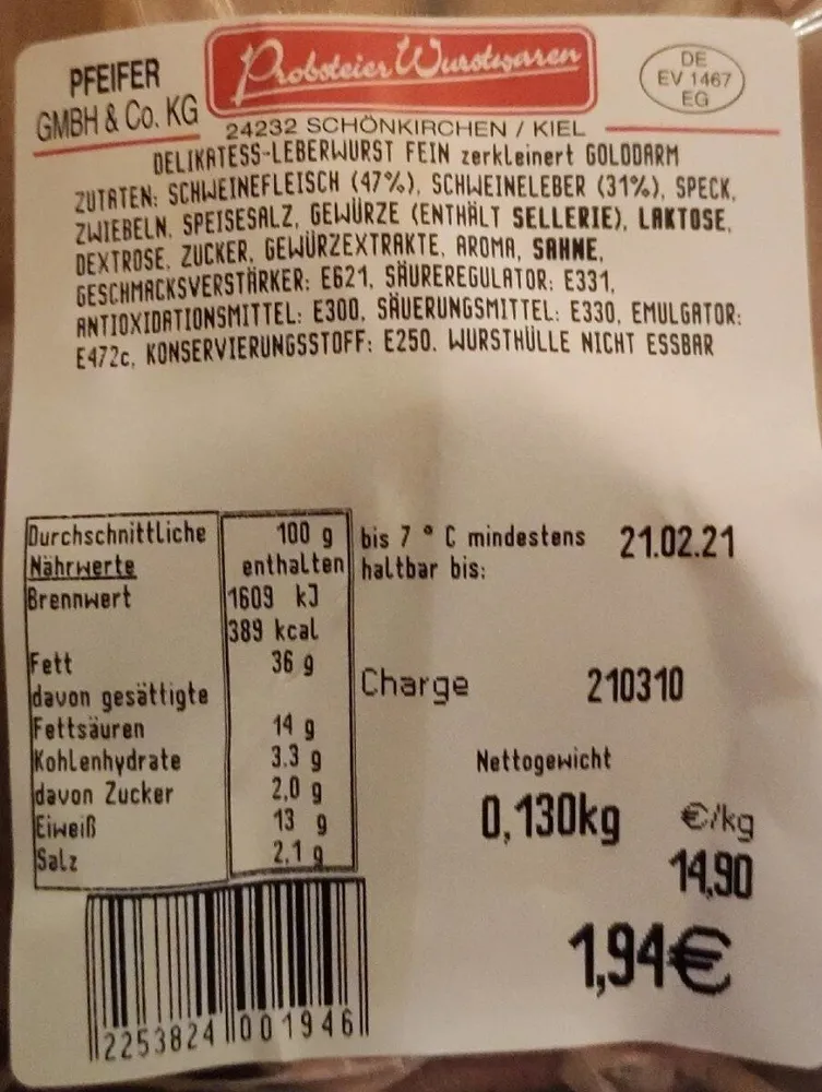 Delikatess Leberwurst