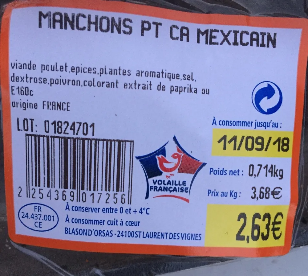 Manchons pt ca mexicain