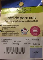 Rôtie de porc cuit