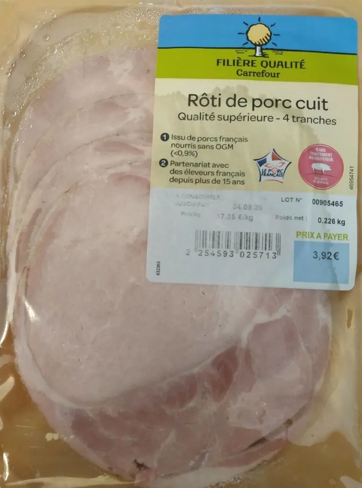 Rôti de porc cuit