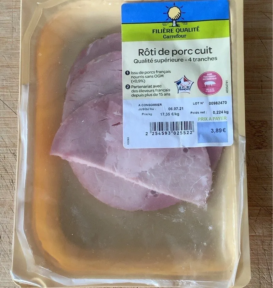 Rôti de porc cuit