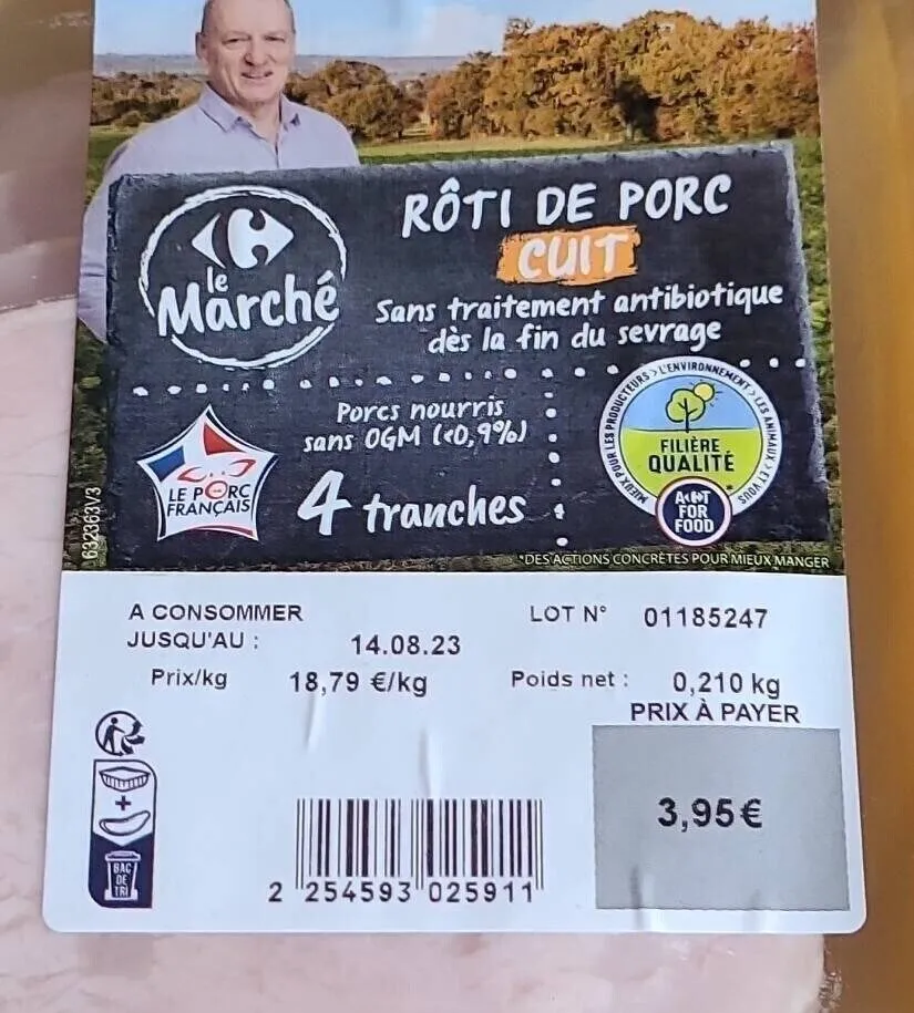 Rôti de porc cuit