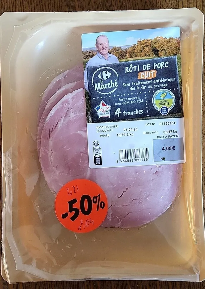 Rôti de porc cuit