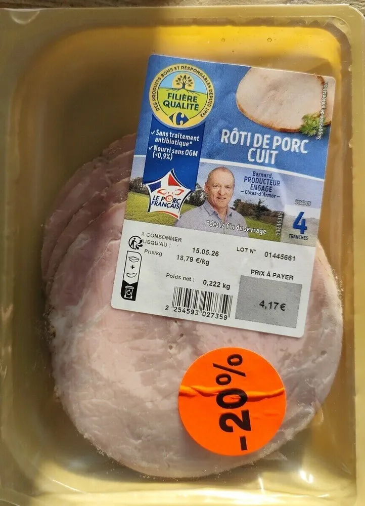 Rôti de porc cuit