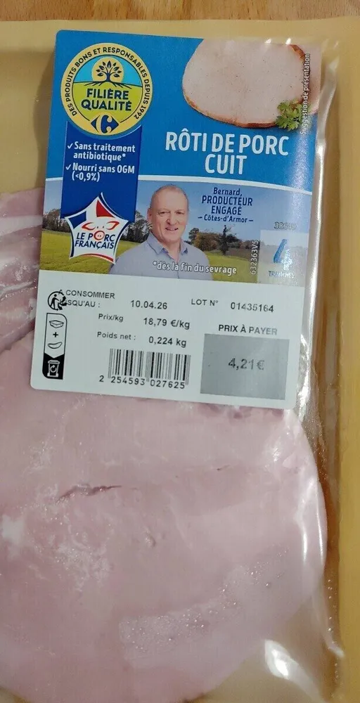 Rôti de porc cuit