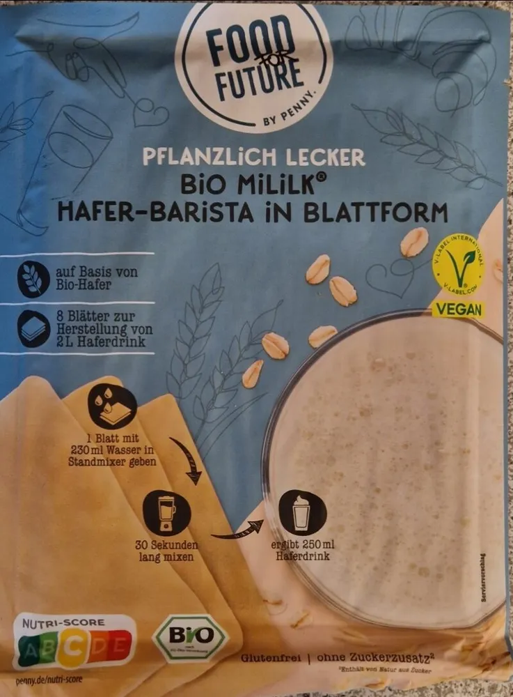 Bio Mililk Hafer-Barisra in Blattform
