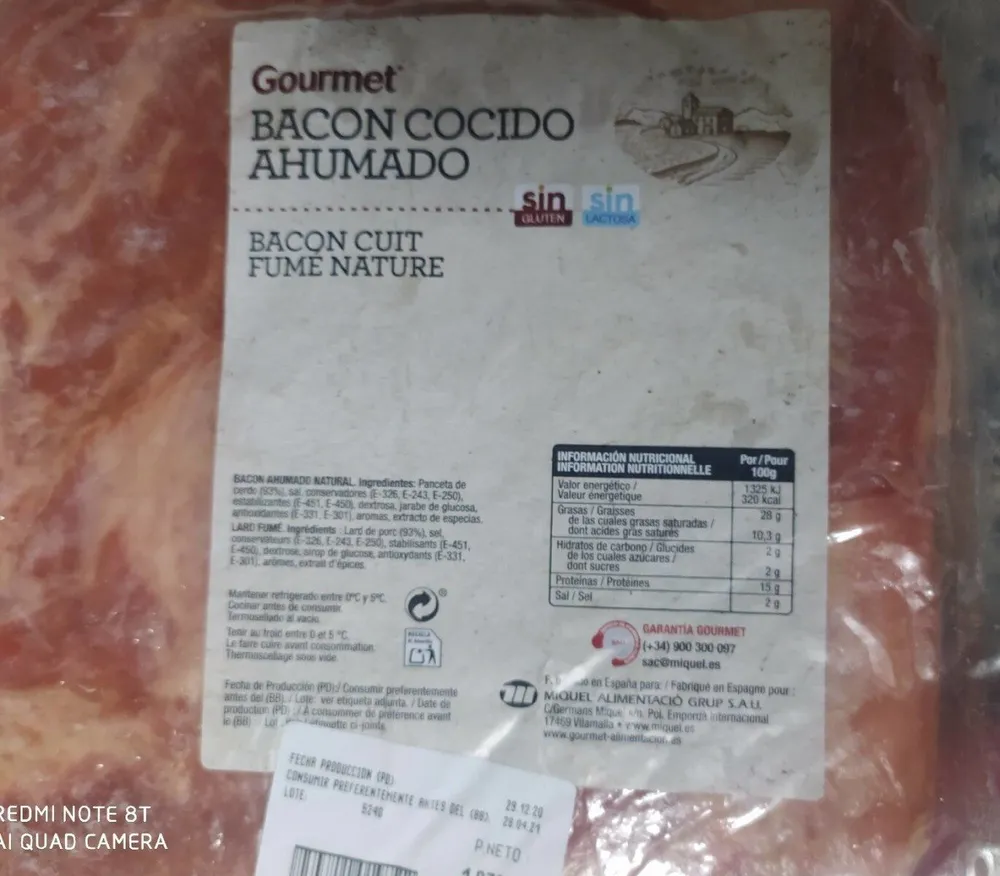 Bacon cocido ahumadl