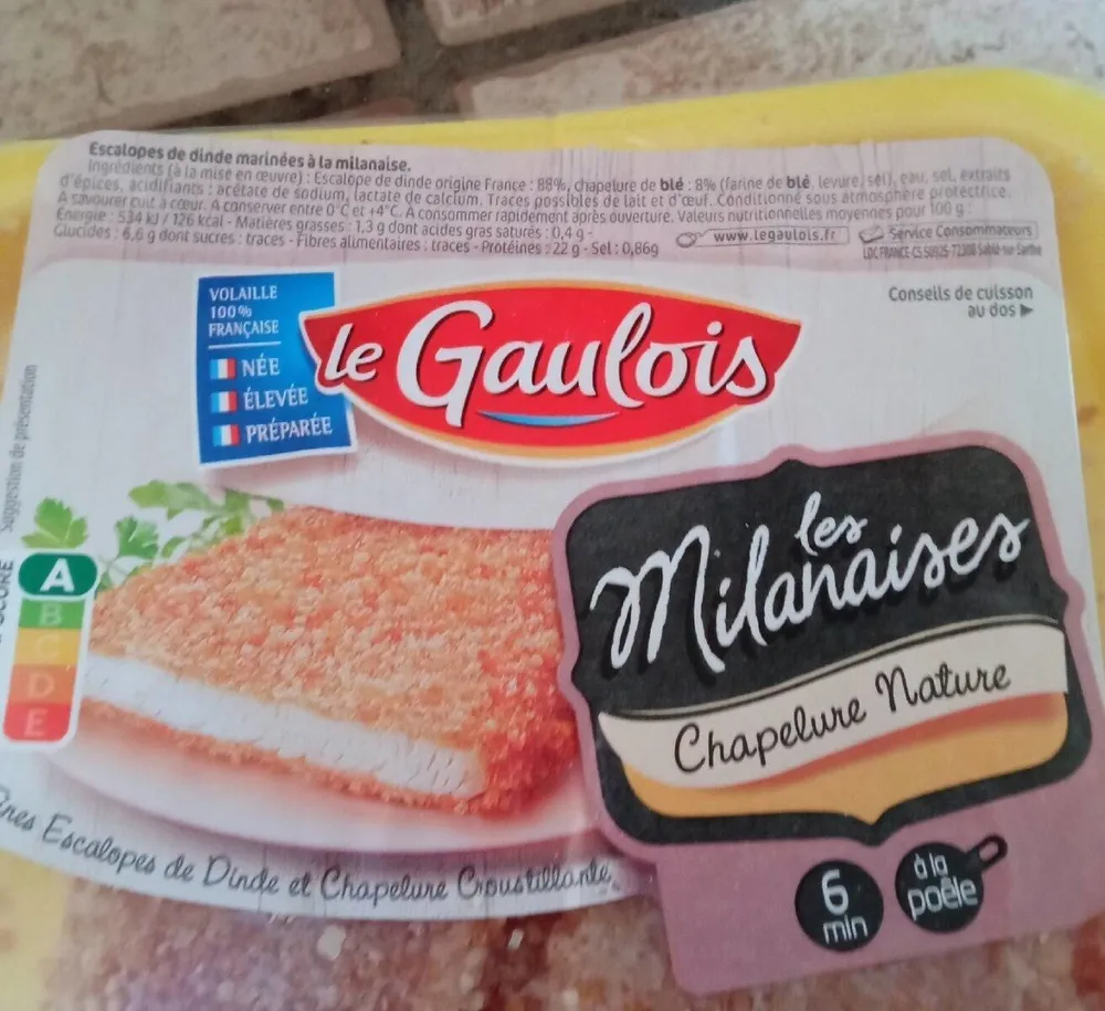 Escalopes de dinde marinées à la milanaise