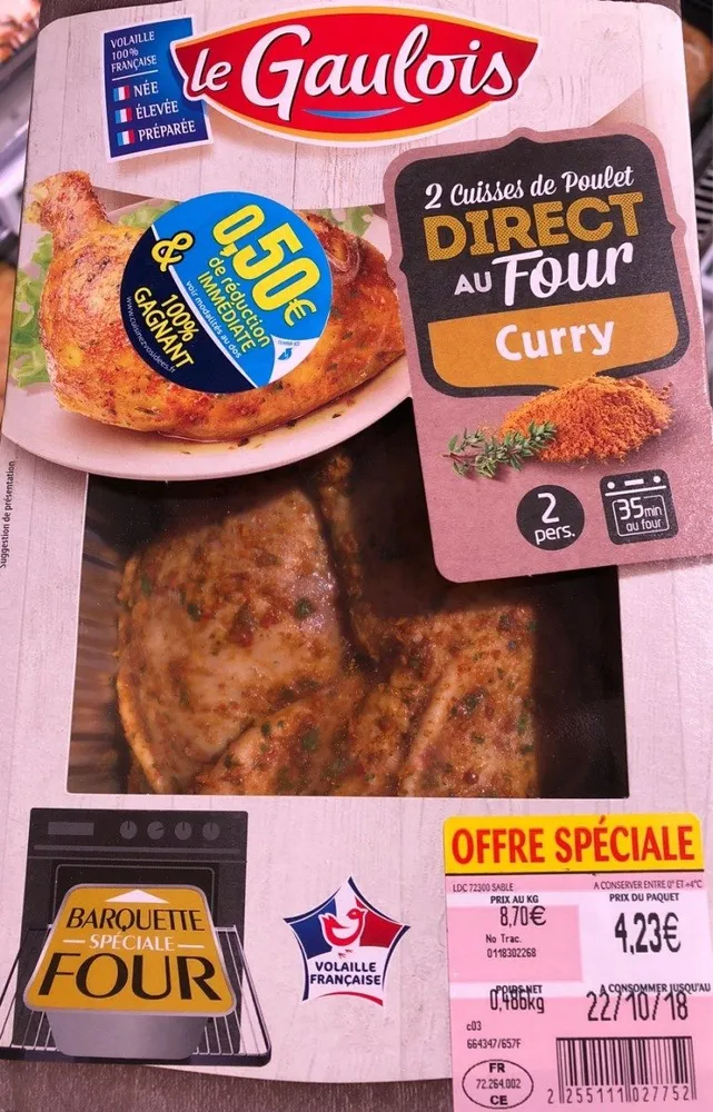 Cuisse de poulet au four curry