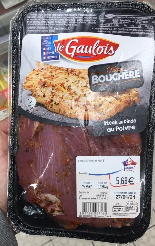 Steak de dinde au poivre