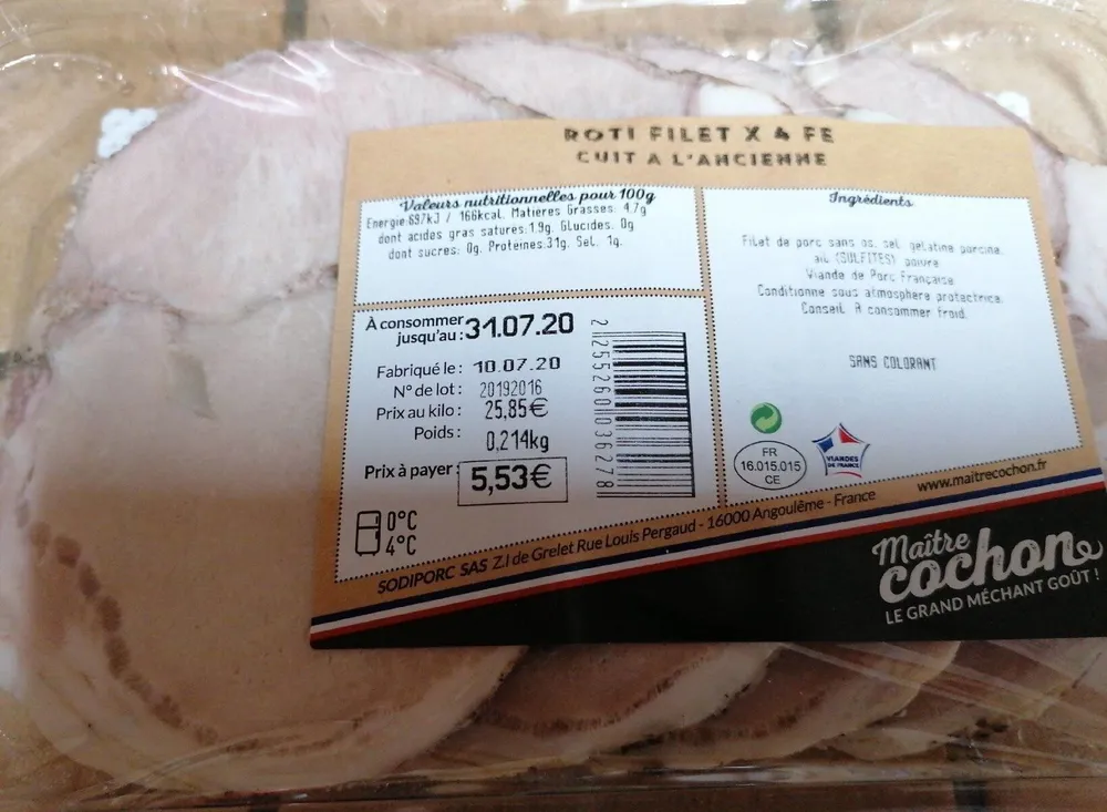 Rôti filet x 4 cuit à l'ancienne