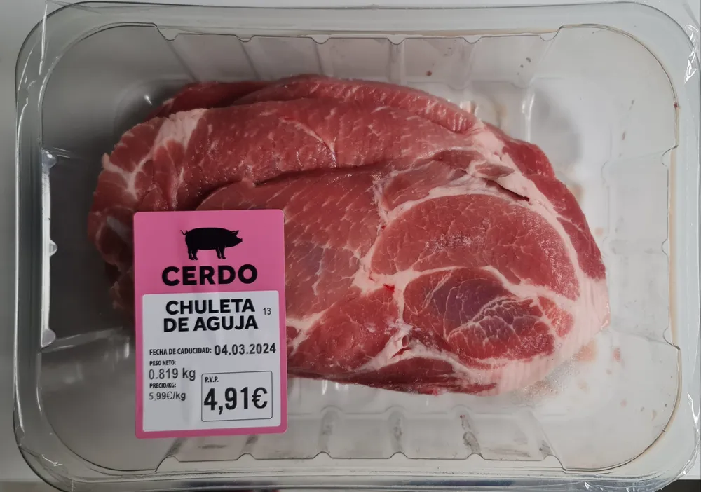Chuleta de aguja de cerdo