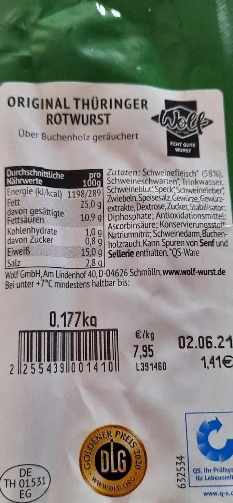 Original Thüringer Rotwurst