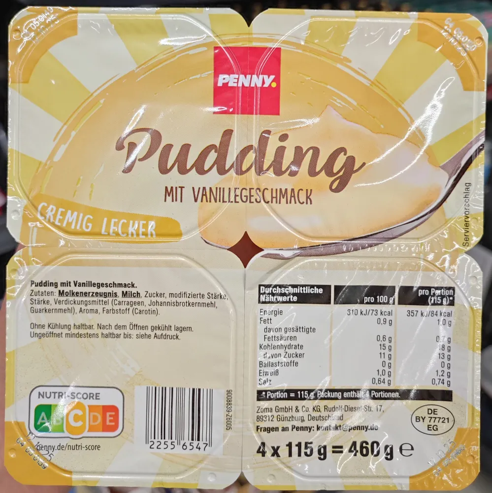 Pudding mit Vanillegeschmack