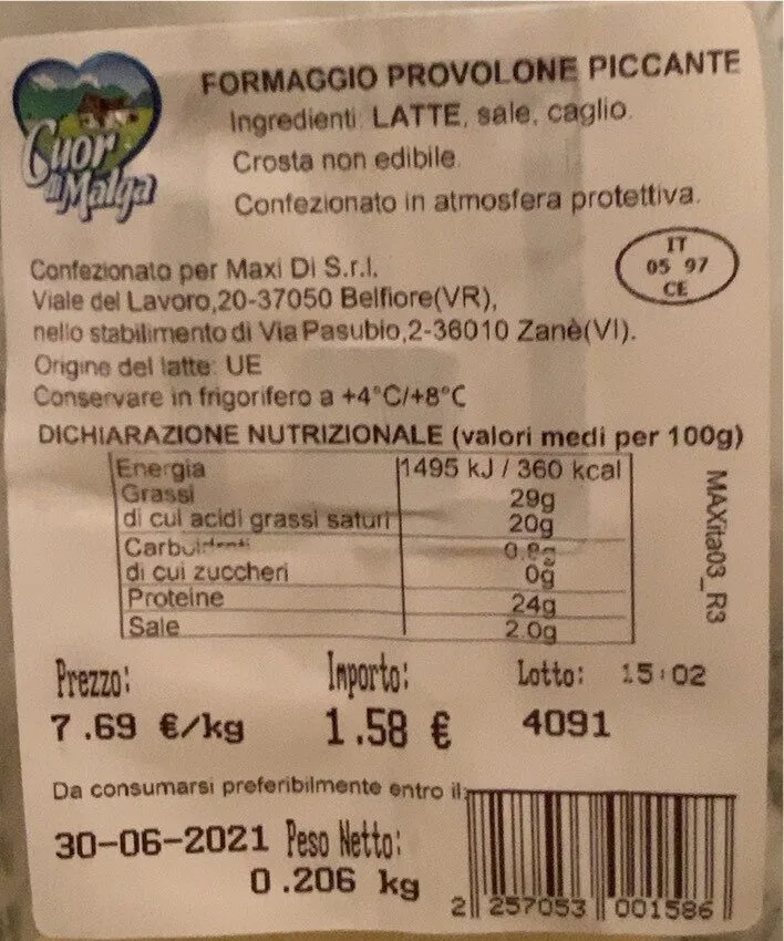 Formaggio provolone piccante