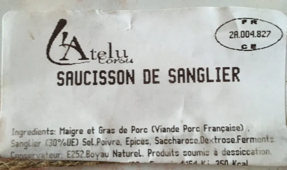 Saucisson de sanglier