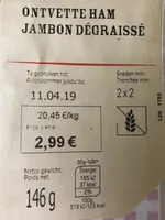 Jambon dégraissé