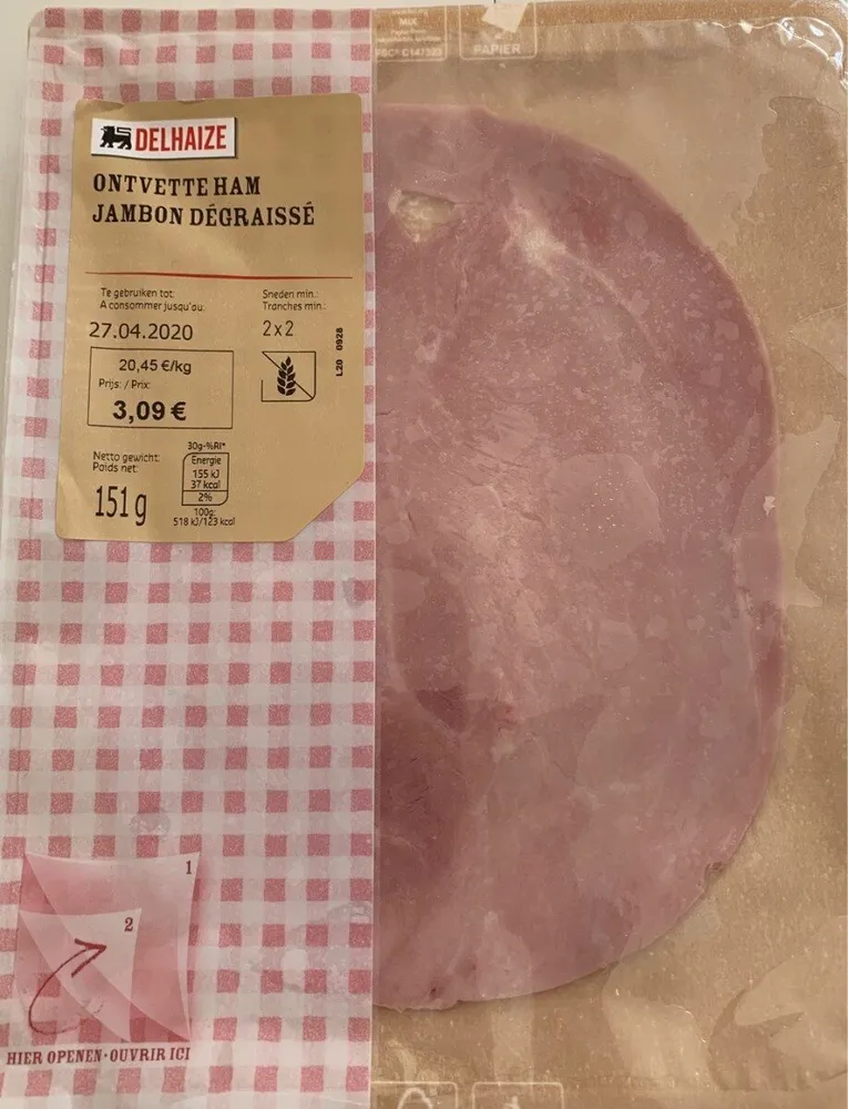 Jambon degraissé