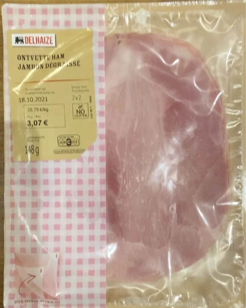 Jambon de porc cuit sans couenne