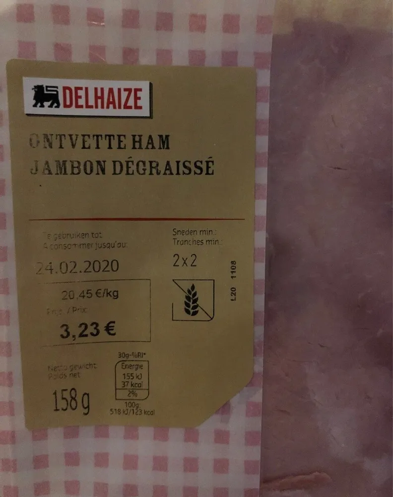 Jambon dégraissé