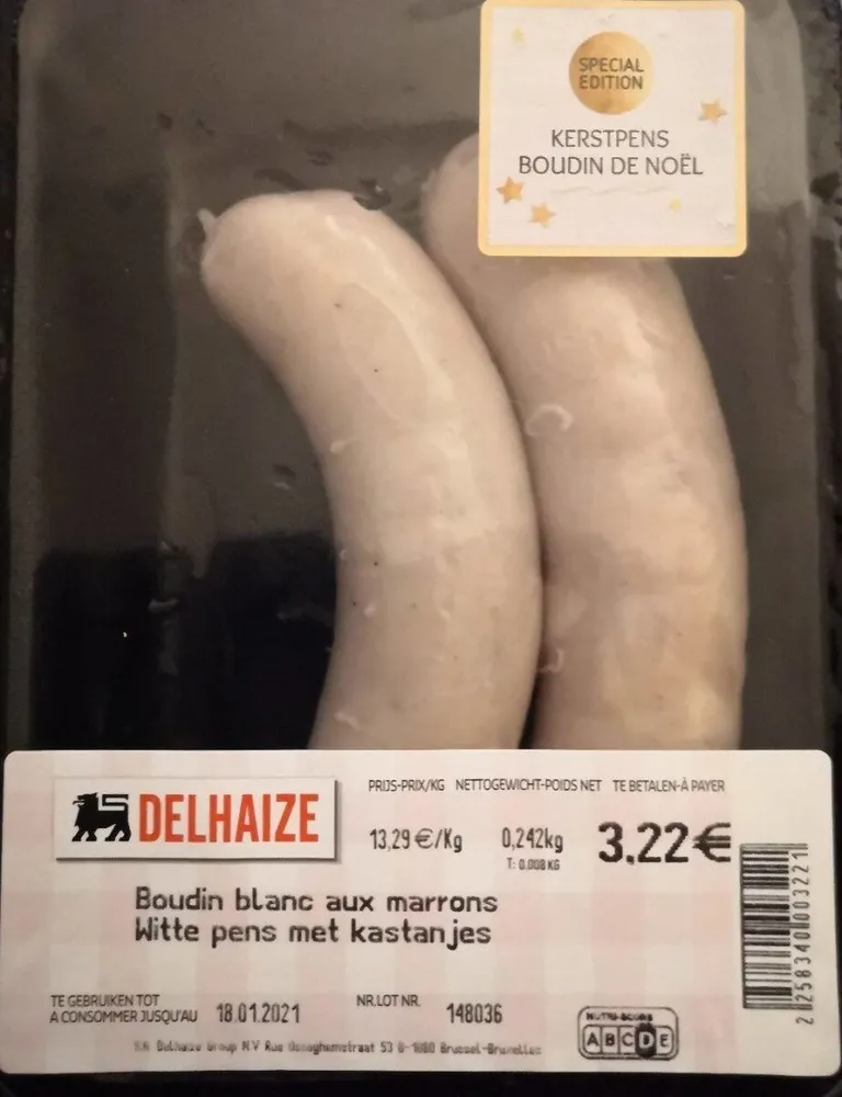 Boudins blanc aux marrons
