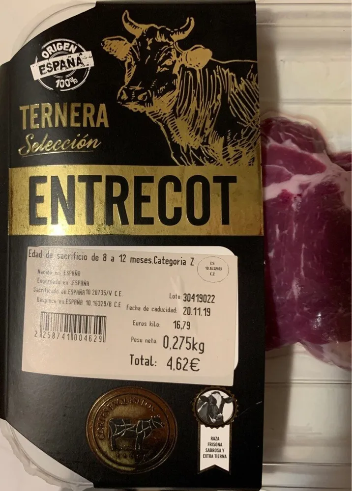 Entrecot de ternera