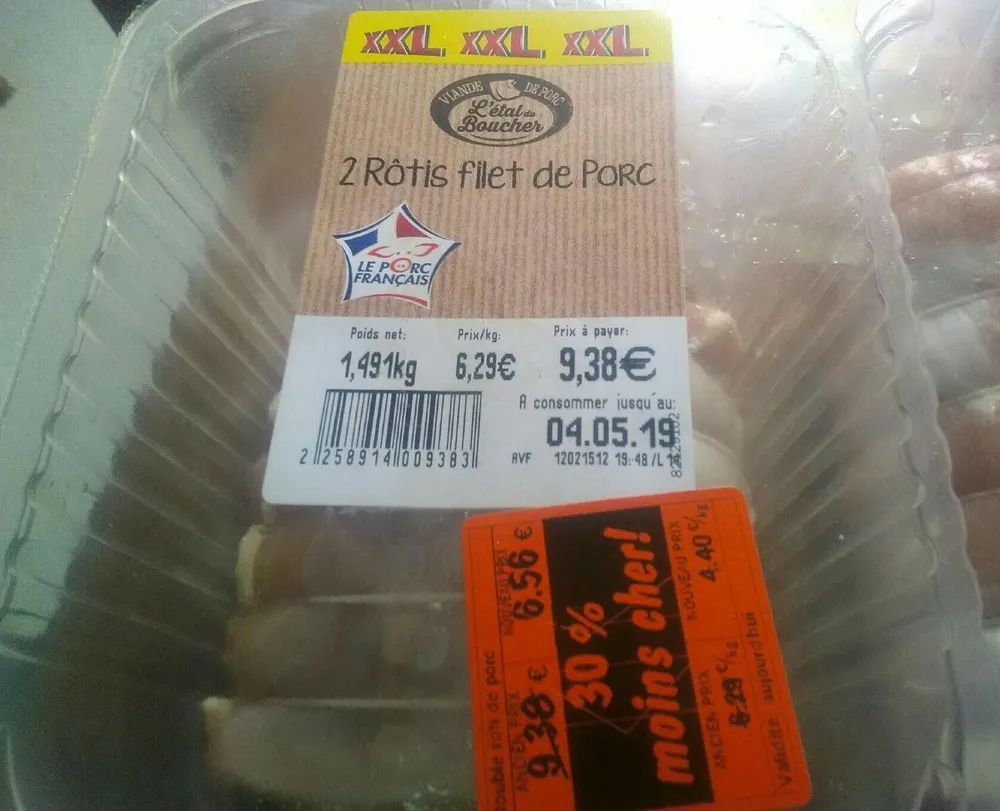 2 rôtis Filet de porc
