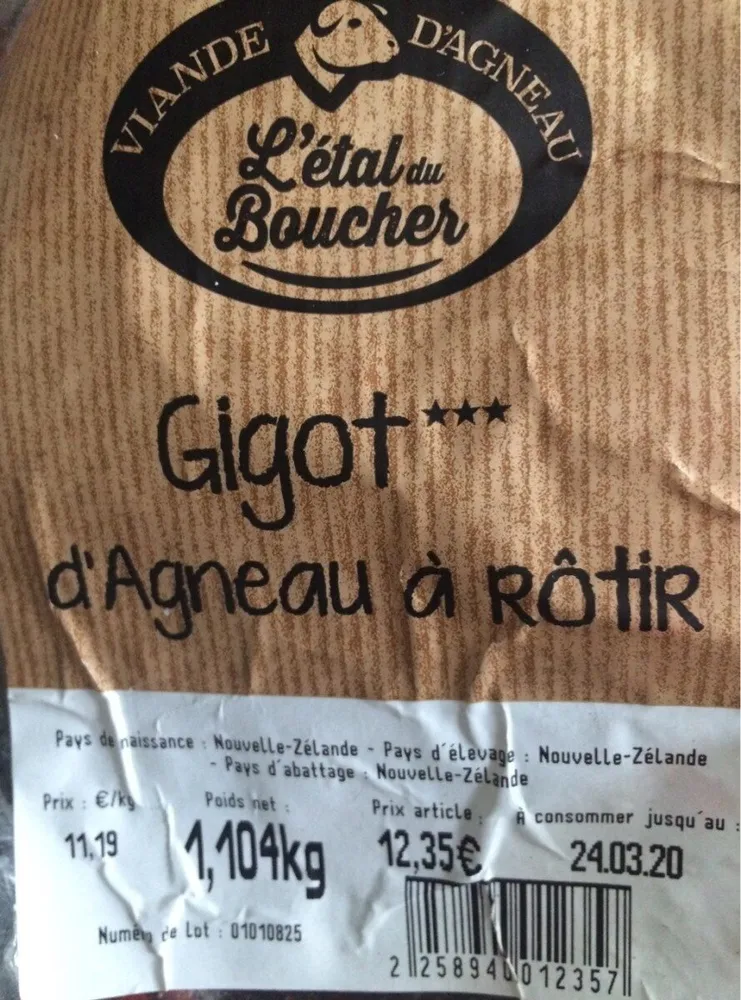 Gigot d'agneau à rotir avec os