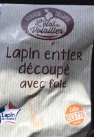 Lapin entier decoupe avec foie