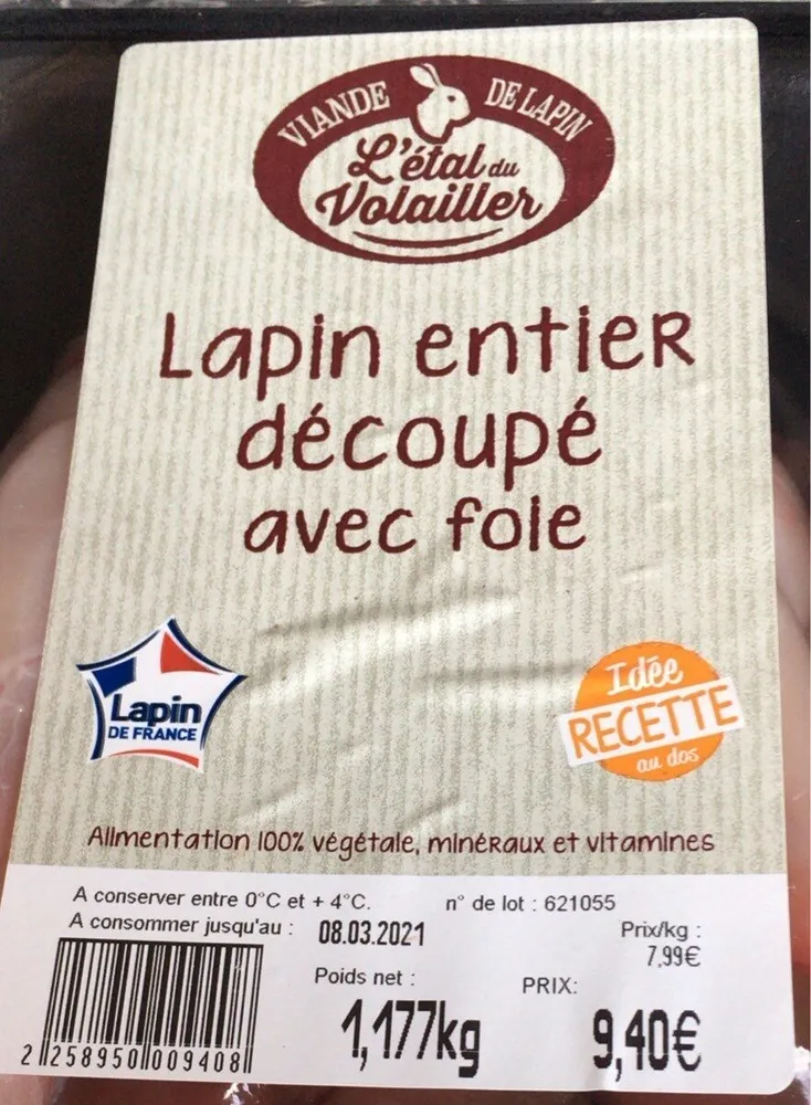 Lapin decoupe