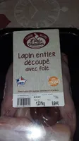 Lapin entier découpé avec foie