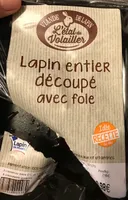 Lapin entier découpé avec foie