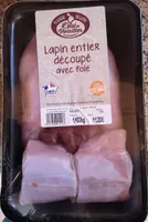 Lapin entier découpé avec foie