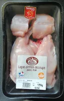 Lapin entier découpé avec foie