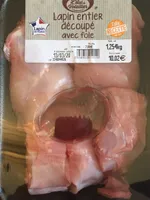 Lapin entier decoupé avec foie