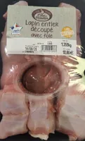 Lapin entier découpé avec foie
