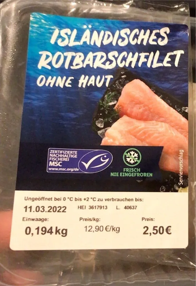 Isländisches Rotbarschfilet