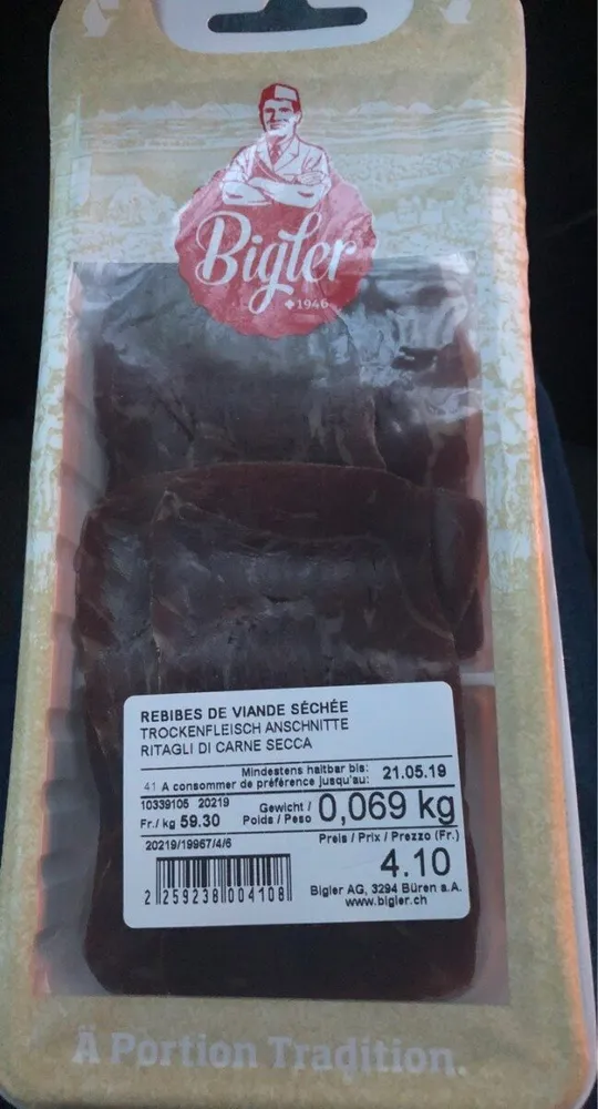 Rebibes de viande séchée