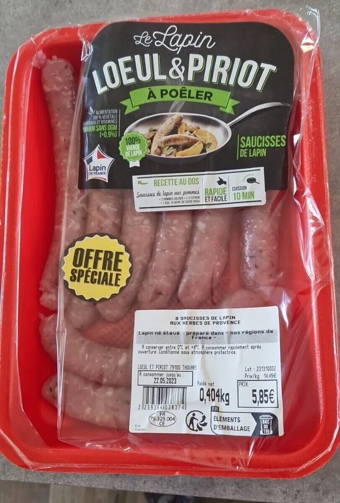 8 Saucisses de lapin aux herbes de Provence