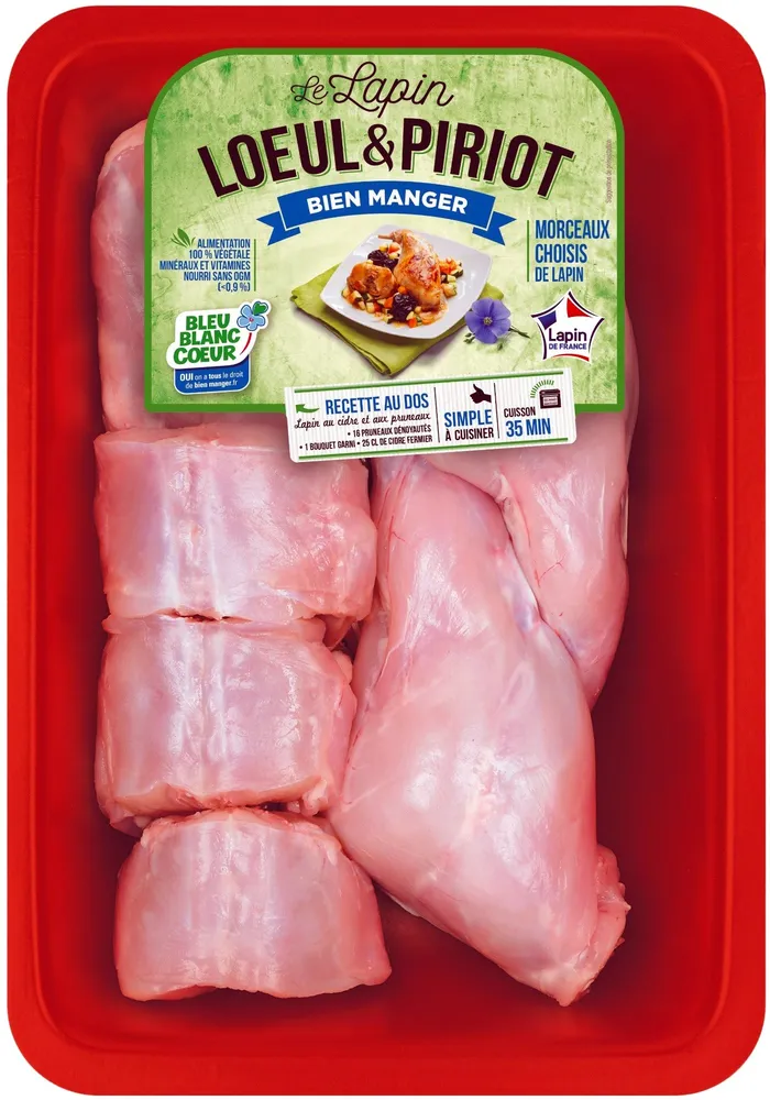 Caissette morceaux choisis de lapin : 3 gigolettes + 3 demi-râbles + 2 cuisses + 1 ou 2 foies