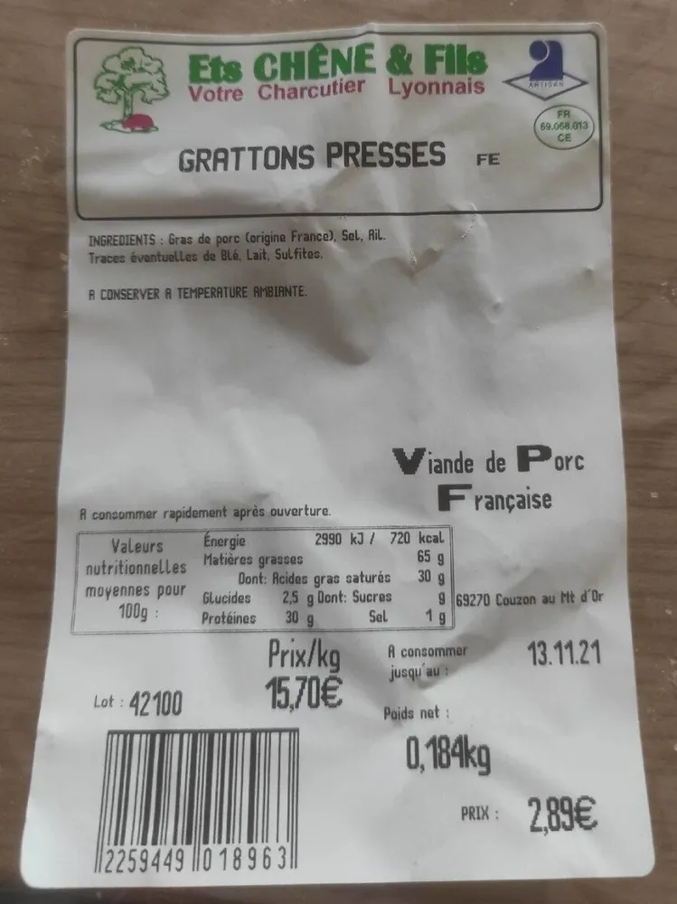 Grattons pressés