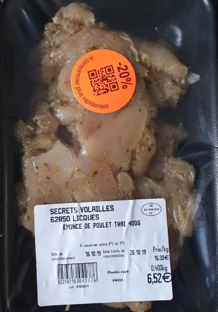 Emincé de poulet thai