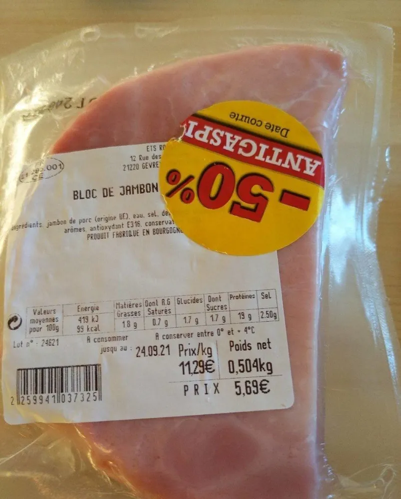 Bloc de jambon
