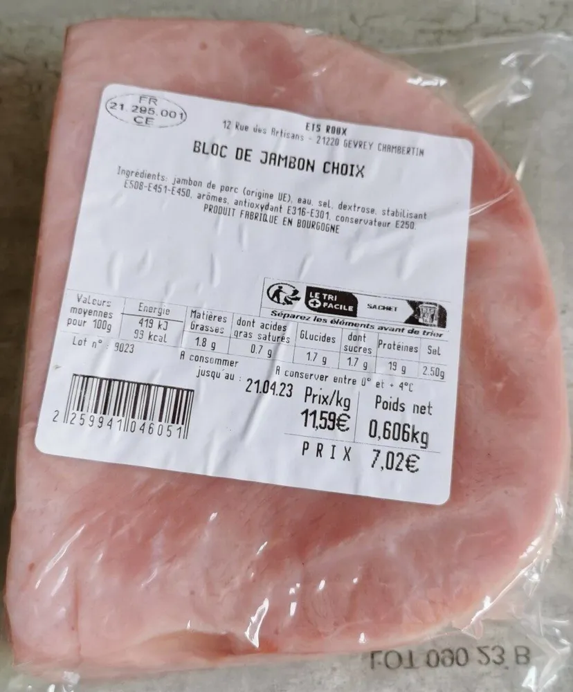 Bloc de Jambon Choix