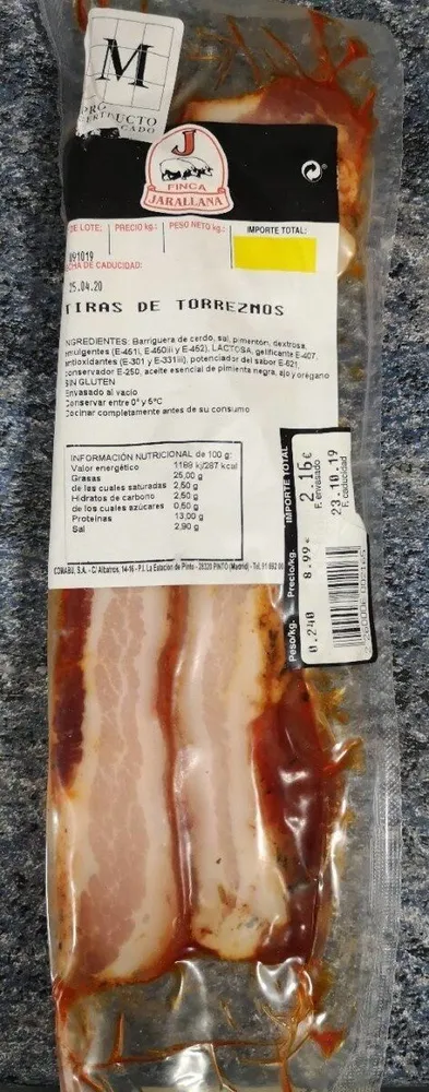 Tiras de torreznos