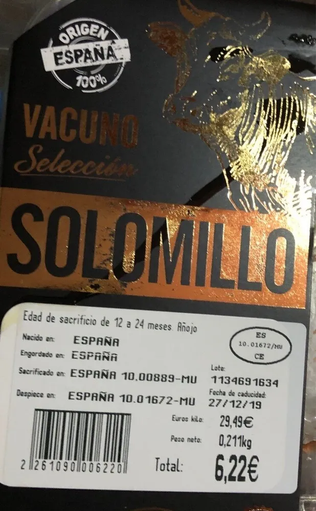 Solomillo vacuno seleccion