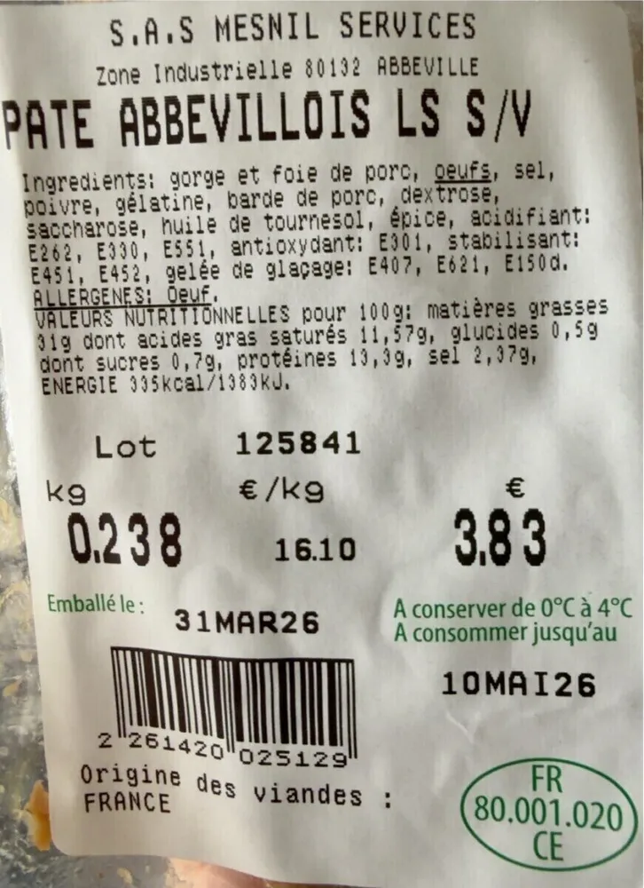Pate abbevillois de ses grands morts