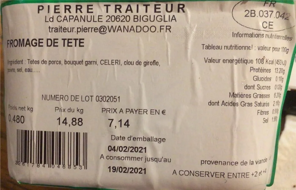 Fromage de tete